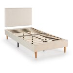 Sommier + t�te de lit niebla 90x190 cm beige