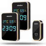 Sonette sans fil exterieure, carillons �tanche sans piles requise, sonnette �quip�e d'un capteur de temp�ratur ...