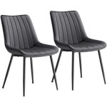 Lot de 2 chaise salle � manger, velours, chaise cuisine, supportant jusqu'� 120 kg, pied en acier, dossier ...