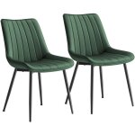 Lot de 2 chaise salle  manger, velours, chaise cuisine, supportant jusqu' 120 kg, pied en acier, dossier ...