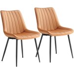 Lot de 2 chaise salle � manger, velours, chaise cuisine, supportant jusqu'� 120 kg, pied en acier, dossier ...