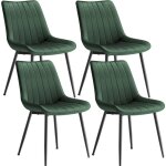 Songmics - lot de 4 chaises de salle  manger, velours, chaise cuisine, supportant jusqu' 120 kg, pied ...