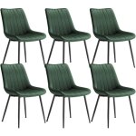 Songmics lot de 6 chaises de salle  manger, velours, chaise cuisine, supportant jusqu? 120 kg, pied ...