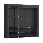 Armoire chambre en tissu, porte - v�tements, penderie, 45 x 188 x 176 cm cm, 3 compartiments de suspension, ...