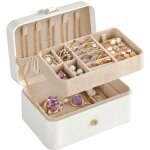 Bote  bijoux de voyage, petit crin  accessoires, rangement bijoux  2 niveaux, portable, 11 x 16 ...
