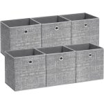 Botes de rangement, lot de 6, coffres de rangement en tissu non - tiss avec poigne, 33 x 33 x 33 cm, ...