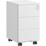 Songmics - caisson de bureau, meuble de bureau, casier sur roulettes, mtallique, pour imprimante, verrouillab ...