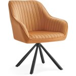 Chaise salle  manger, fauteuil pivotant, velours, rembourre avec accoudoirs, charge 120 kg, pieds acier, ...