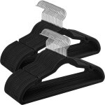 Songmics - cintres en velours, lot de 50, antiglisse, avec encoches, barre pour pantalons, crochet pivotant ...