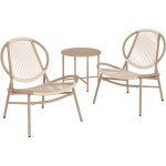 Ensemble salon de jardin, 3 pi�ces, chaises acapulco, salon d?ext�rieur, table d?appoint et 2 chaises, ...