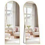 Songmics - miroir int�gral, 160 x 50 cm, miroir arqu� sur pied, grand miroir � poser au sol, cadre en ...