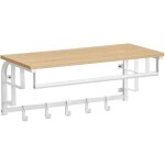 Vasagle - porte - manteau mural avec �tag�re de rangement, �tag�re murale avec 5 crochets amovibles, ...