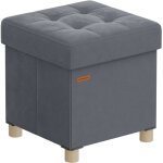 Songmics - tabouret de rangement, cube pliable, 38 x 38 x 40 cm, pouf, repose - pieds, 37 l, surface ...
