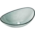 Sonia lavabo � comptoir en verre 54 x 37 cm, argent - 24145411 - mexen