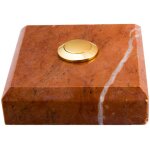 Sonnette chaves filaire marbre rouge bouton laiton