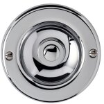 Sonnette filaire cloche acier chrom� brillant bouton chrome