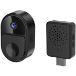 Sonnette - noir vid�o intelligente 1080p cam�ra wifi interphone vid�o bidirectionnel sonnette de porte ...