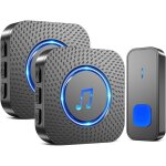 Sonnette sans fil, 400m sonnette longue port�e exterieur �tanche electronique, kit de carillon avec r�cepteurs ...