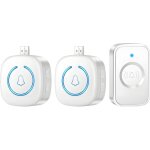 Sonnette sans fil avec alarme puissante, 5 niveaux de volume et flash led pour maison, appartement, entreprise ...