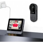 Sonnette sans fil avec camera 1080p interphone video sans fil audio bidirectionnel avec �cran ips 4, ...