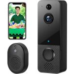 Sonnette sans fil avec caméra, 1080p wifi visiophone sans fil avec carillon, prise en charge de la vision ... Sonnette sans fil avec caméra, 1080p wifi visiophone sans fil avec carillon, prise en charge de la vision ...
