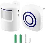 Sonnette sans fil, sonnette entr�e magasin, 1 r�cepteur et 1 d�tecteur de mouvement pircapteur, 38 m�lodies ...