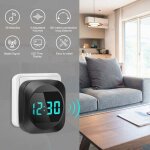 Sonnette sans fil tanche exterieur avec affichage de l'heure led, kit carillon de porte sans fil avec ...