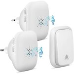 Sonnette sans fil pour l'ext�rieur - �tanche avec 2 r�cepteurs - �tanche ip68 - port�e de 150 m - 4 niveaux ...