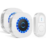 Sonnette sans fil exterieur etanche, 300m sonnette de porte, �tanche electronique kit de carillon avec ...