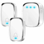 Sonnette sans fil extrieur tanche ip44, sonnette de porte 300 mtres, kit de carillon avec led flash, ...