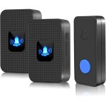 Sonnette sans fil, kit de carillon tanche ip55, porte de 304 m, 55 carillons, 5 volumes, bouton - poussoir ...