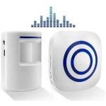 Sonnette sans fil kit de carillon de porte electrique avec 1 r�cepteur et 1 d�tecteur de mouvement pir ...