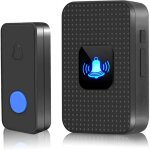 Sonnette sans fil, mini sonnette de porte ip55 exterieur �tanche kit de carillon electronique port�e ...