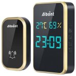 Sonnette sans fil sans piles etanche exterieur automatique affichage temperature humidite heure noir ...
