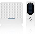 Sonnette sans fil sonnette solaire lectronique sans fil, blanche