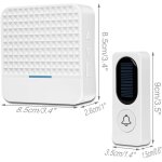 Sonnette sans fil sonnette solaire lectronique sans fil, blanche 8, 5 8, 5 2, 6 cm, 9 3, 5 1, 5 cm