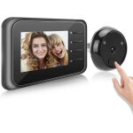 Sonnette vid�o num�rique sans fil, cam�ra judas avec moniteur lcd 2, 4 pouces, cam�ra ?il de chat de ...