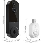 Sonnette vid�o sans fil 1080p avec carillon, vision nocturne, stockage cloud, wi - fi 2, 4 ghz, d�tection ...