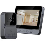 Sonnette vid�o sans fil 2, 4 ghz avec �cran ips 4, 3 pouces, interphone intelligent bidirectionnel pour ...