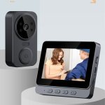 Sonnette vid�o sans fil 2, 4 ghz wifi vision nocturne infrarouge type c voix bidirectionnelle 1080p objectif ...