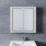 Sonni - armoire de toilette aluminium led avec clairage avec prise tactile anti - bue armoire de toilette ...