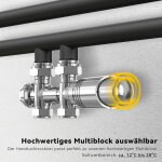 Bloc de robinetterie vanne thermostatique multiblock set radiateur raccord central chrome - sonni