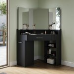 Sonni coiffeuse avec miroir coiffeuse d'angle dplaable  gauche et  droite avec tiroirs et armoires ...