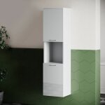 Sonni - meuble de salle de bain blanc brillant 130cm suspendu bois troit