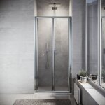 Sonni - porte de douche reglable en largeur verre tremp cabine de douche porte pliante largeur 86cm ...