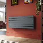 Radiateur eau chaude monocouche anthraciten horizontal en acier 465x1200 mm radiateur chauffage central ...