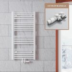 Sonni sche - serviettes salle de bain 1000x500mm radiateur de salle de bain blanc tte thermostatique ...