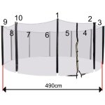 Sos trampoline - filet trampoline 490cm - 10 barres - hauteur 180 cm - fourreau ext�rieur