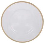 Sous - assiette transparente avec dcor dor,  33 cm