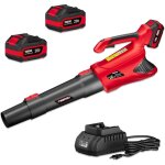 Souffleur de feuilles sans fil 20 v 4500 w, souffleur � feuilles avec 2 batterie 4, 0 ah et chargeur, ...